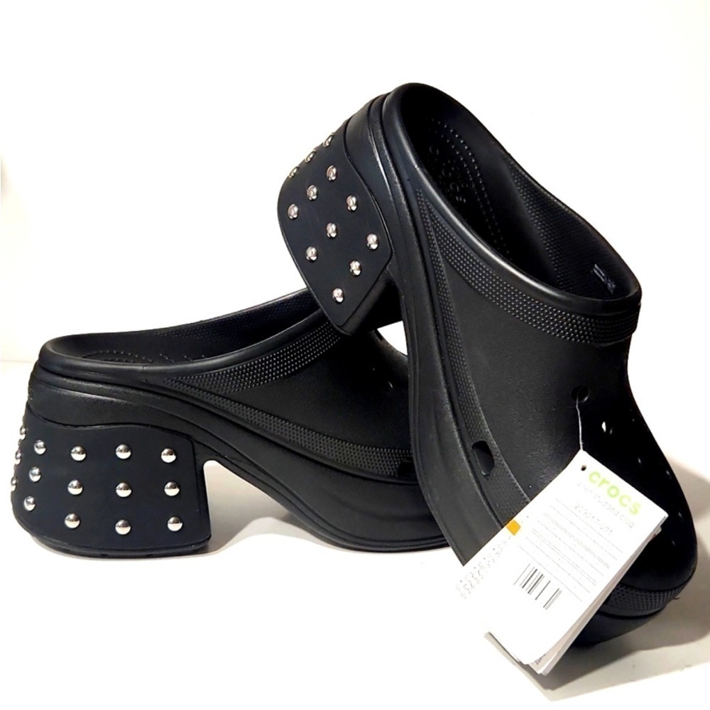 NWT Crocs Siren Studded Clog Heel Black Women's Size 13 Men’s Sz 11 - Picture 8 of 15
